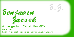 benjamin zacsek business card